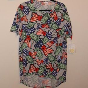 LuLaRoe Irma shirt tunic, size XXS, patriotic
